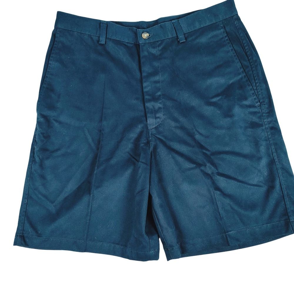 NWT Haggar Mens SZ 32 EZs Classic Fit Chino Shorts Navy Blue Cotton Blend Preppy